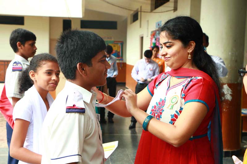 Students at Devendra Vidyalaya, Tukkuguda
